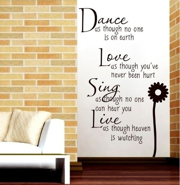 Decal Trang Trí Chữ Tiếng Anh Dance Love Sing Live
