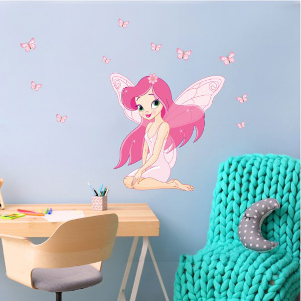 Decal Trang Trí Cô Gái Thiên Thần Hồng