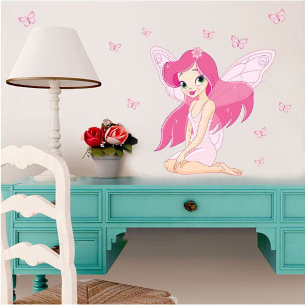 Decal Trang Trí Cô Gái Thiên Thần Hồng
