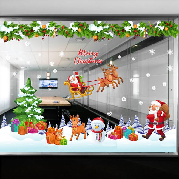 Decal Trang Trí Combo Cây Thông Noel Và Hộp Quà