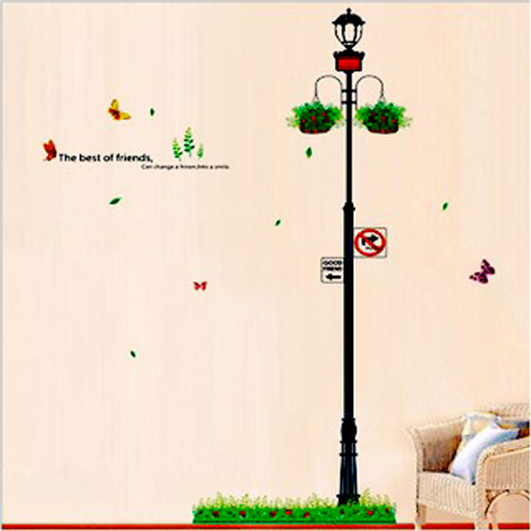 Decal Trang Trí Cột Đèn Xanh