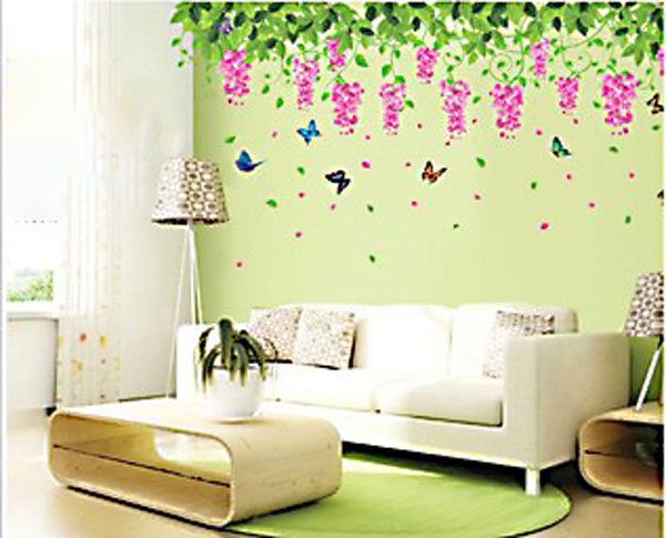 Decal Trang Trí Dàn Hoa Treo Tường