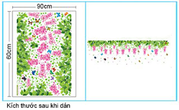 Decal Trang Trí Dàn Hoa Treo Tường
