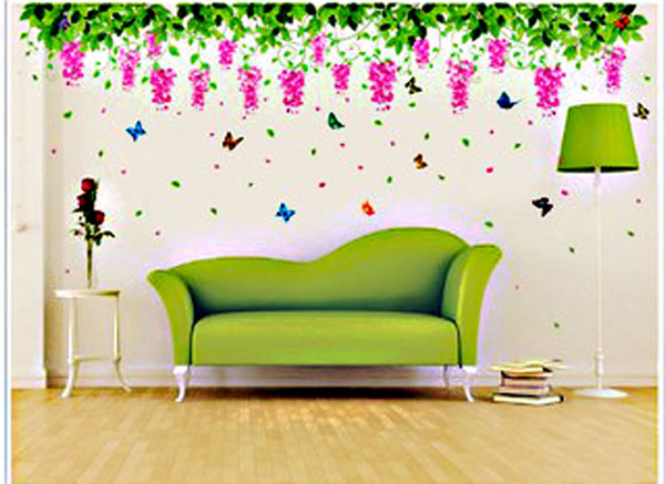 Decal Trang Trí Dàn Hoa Treo Tường