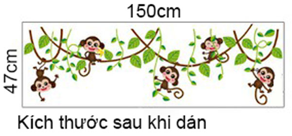 Decal Trang Trí Dây Leo Monkey