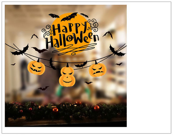 Decal Trang Trí Dây Treo Bí Đỏ Halloween