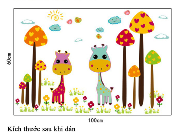 Decal Trang Trí Đôi Hươu Xinh Xắn