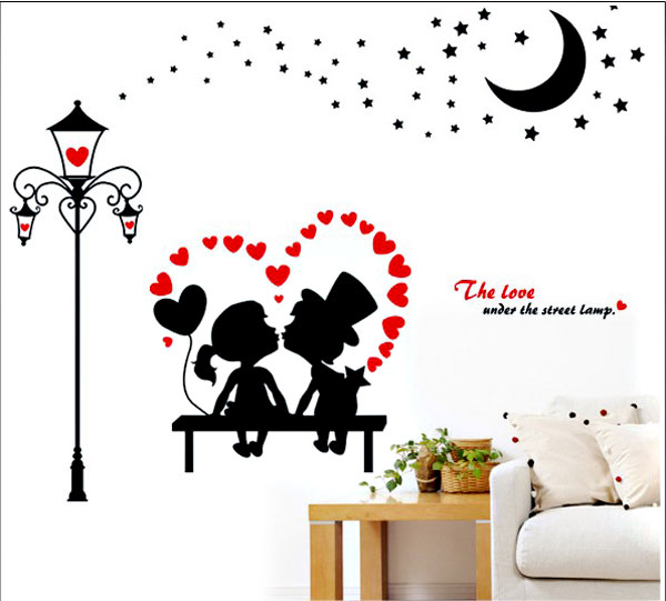 Decal Trang Trí Đôi Tình Nhân Lãng Mạn