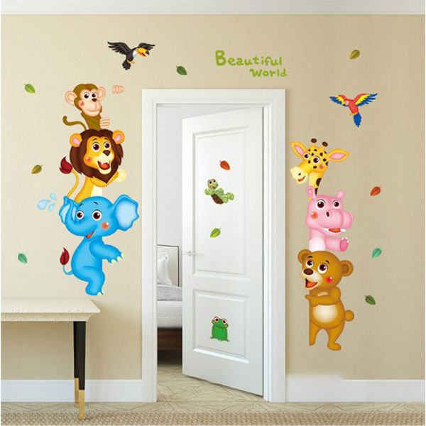 Decal Trang Trí Động Vật Vui Chào