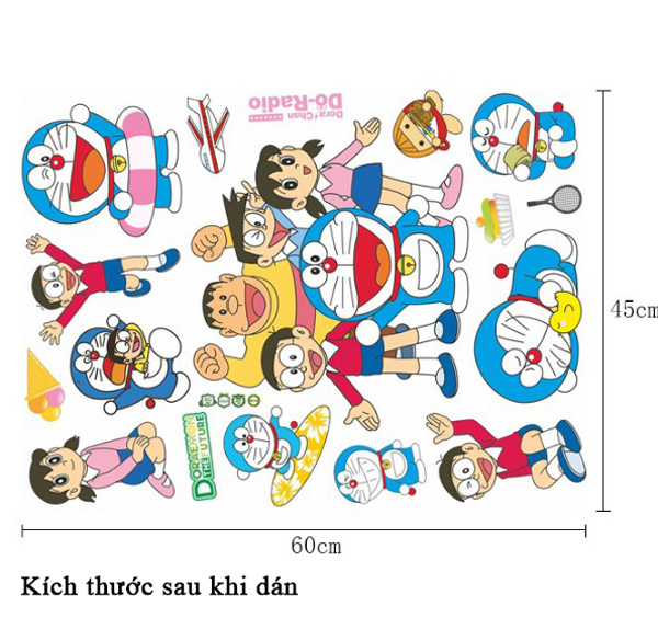 Decal Trang Trí Doremon Và Những Người Bạn