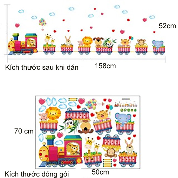 Decal Trang Trí Đường Ray Xe Lửa Thú