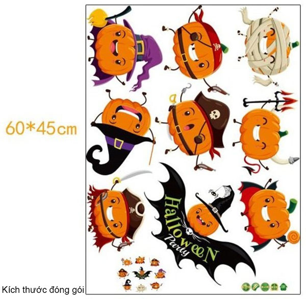 Kích Thước Sau Khi Dán Decal Dán Tường Halloween 8