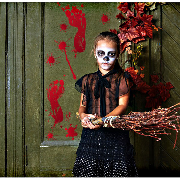 Decal Trang Trí Halloween Bàn Chân Máu