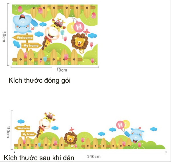 Decal Trang Trí Hàng Rào Sư Tử 