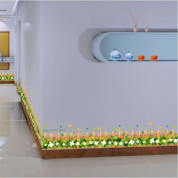 Decal Trang Trí Hàng Rào Cỏ Bốn Lá