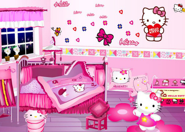 Decal Trang Trí Hello Kitty Hồng