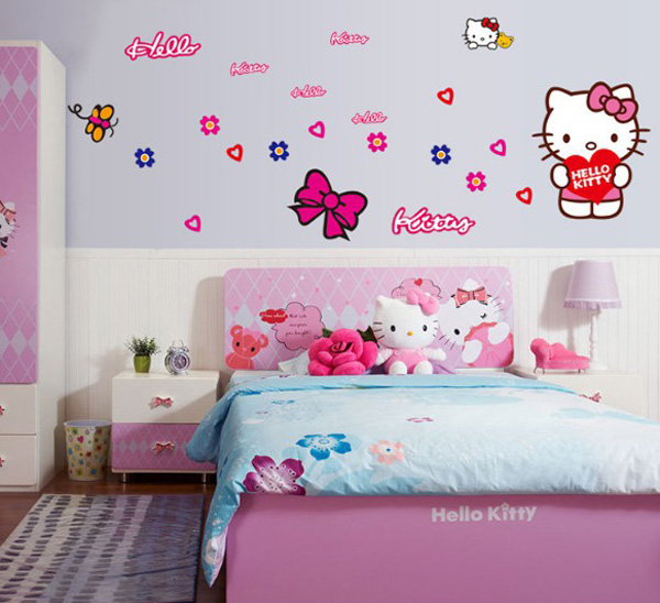 Decal Trang Trí Hello Kitty Hồng