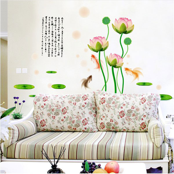 Decal Trang Trí Hồ Hoa Sen 2
