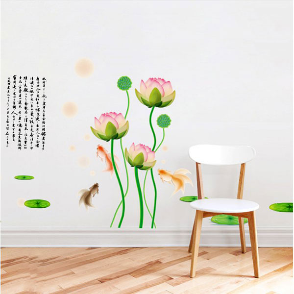 Decal Trang Trí Hồ Hoa Sen 2