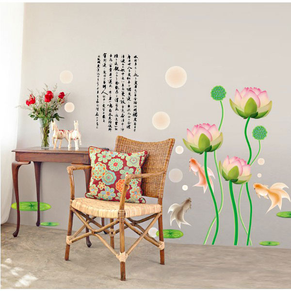 Decal Trang Trí Hồ Hoa Sen 2