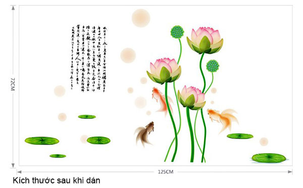 Decal Trang Trí Hồ Hoa Sen 2