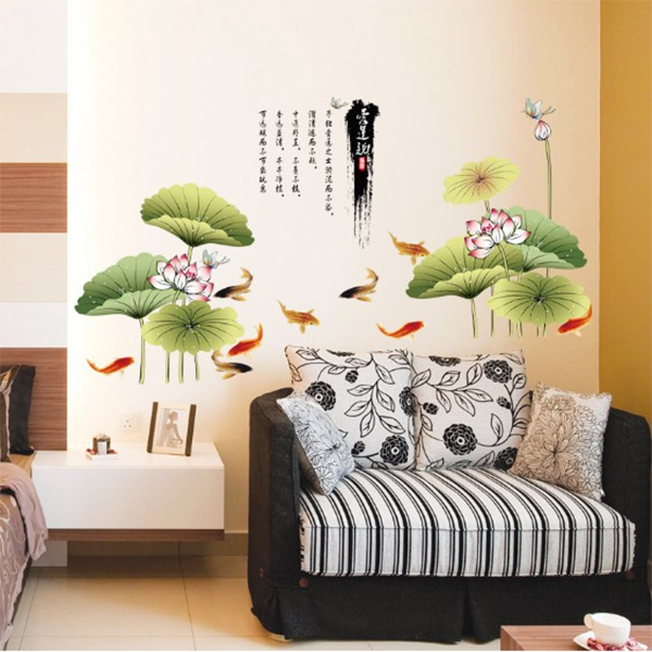  Decal Trang Trí Hồ Sen Cá Koi