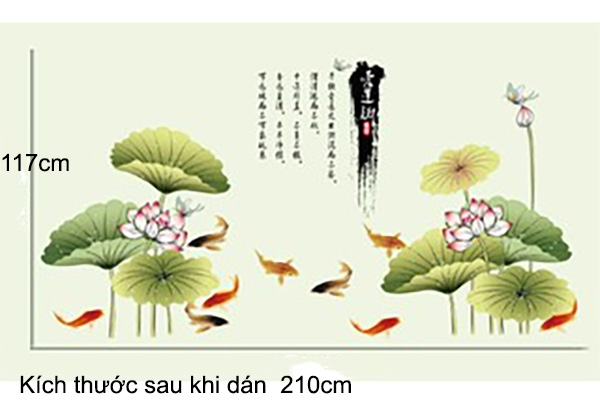  Decal Trang Trí Hồ Sen Cá Koi