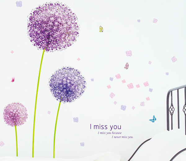 Decal Trang Trí Hoa Bồ Công Anh Tím