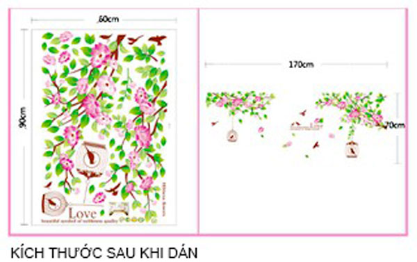 Decal Trang Trí Hoa Lá Trên Cành