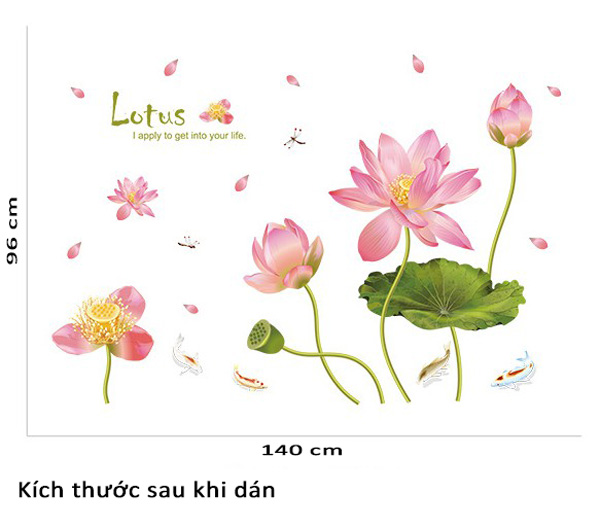Decal Trang Trí Hoa Sen