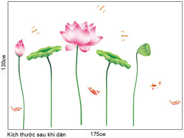 Decal Trang Trí Hoa Sen Trang Nhã