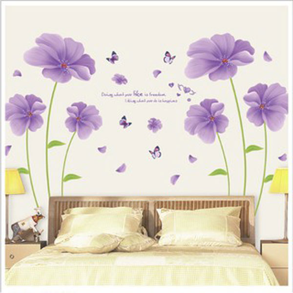 Decal Trang Trí Hoa Tím