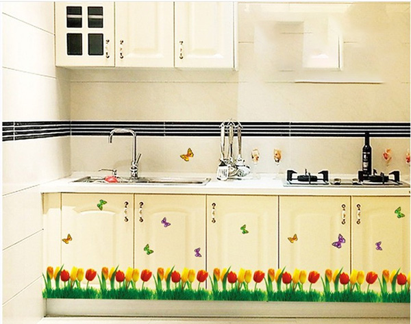 Decal Trang Trí Hoa Tulip Sắc Màu