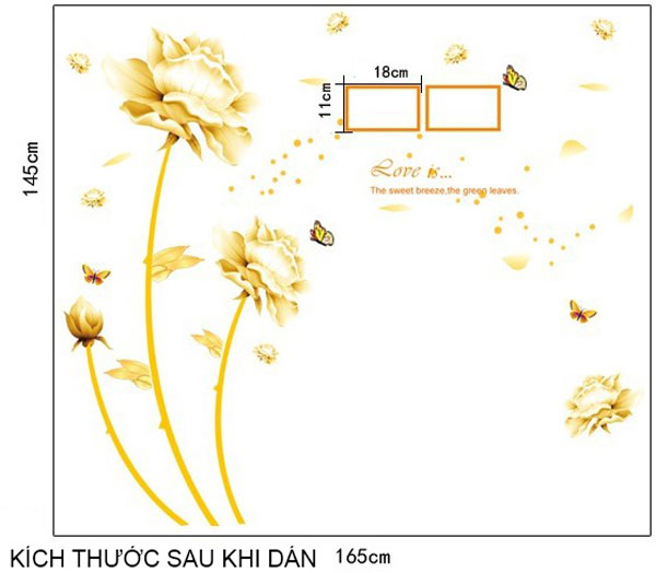 Decal Trang Trí Hoa Vàng Rực Rỡ