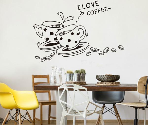 Decal Trang Trí I Love Coffee