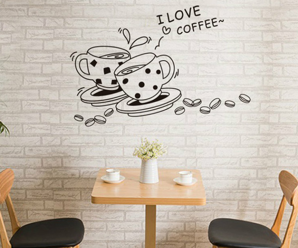 Decal Trang Trí I Love Coffee