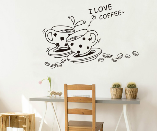 Decal Trang Trí I Love Coffee