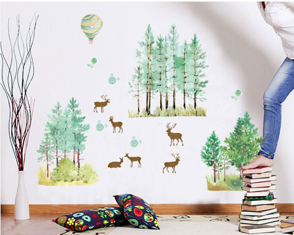 Decal Trang Trí Khu Rừng Xanh