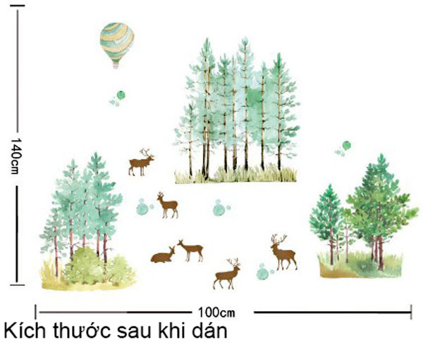 Decal Trang Trí Khu Rừng Xanh