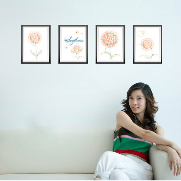 Decal Trang Trí Khung Ảnh Hoa Hướng Dương