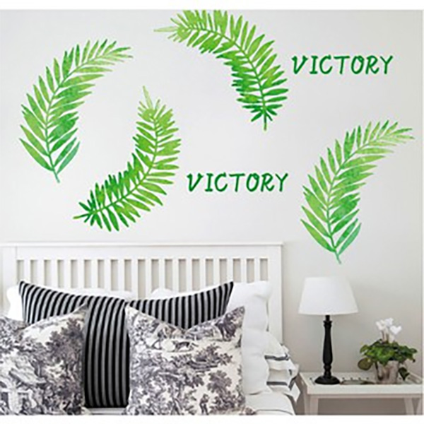 Decal Trang Trí Lá Cỏ Bắc Âu Xanh