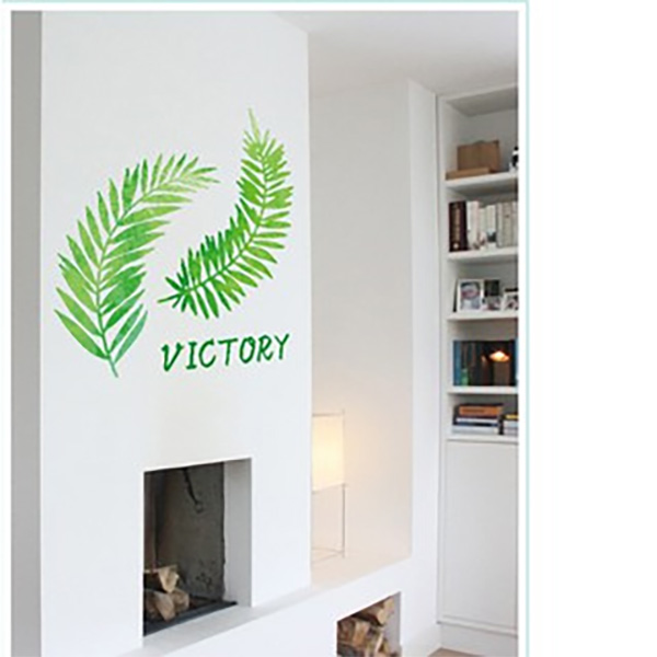 Decal Trang Trí Lá Cỏ Bắc Âu Xanh
