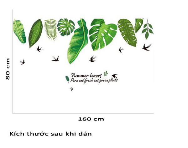 Decal Trang Trí Lá Dương Xỉ