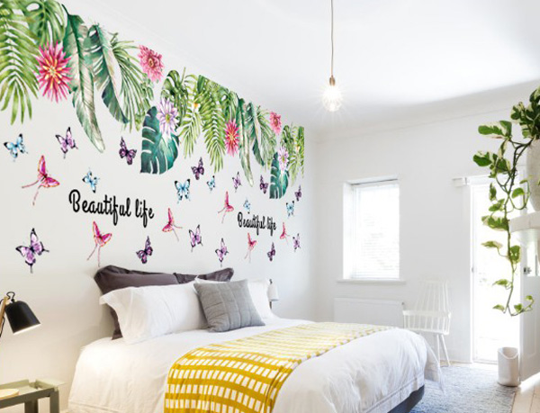 Decal Trang Trí Lá Dương Xỉ Sắc Màu