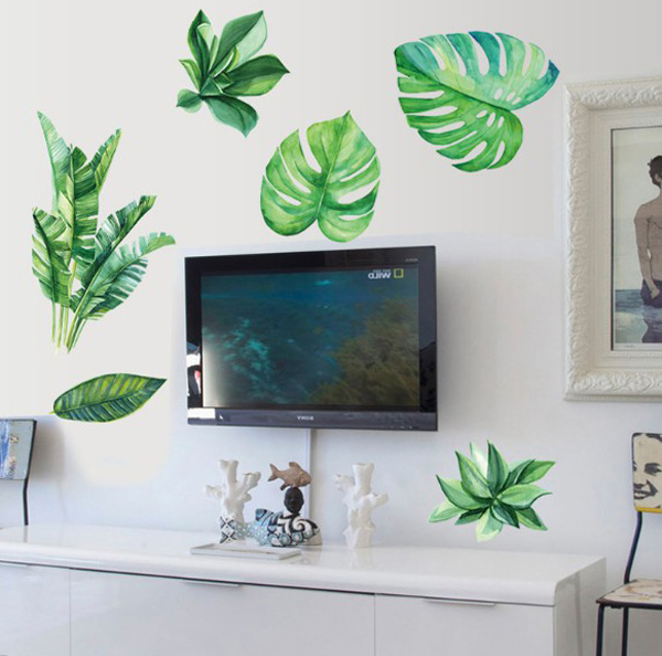 Decal Trang Trí Lá Dương Xỉ Xanh