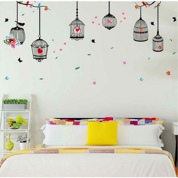 Decal Trang Trí Lồng Chim Tình Yêu