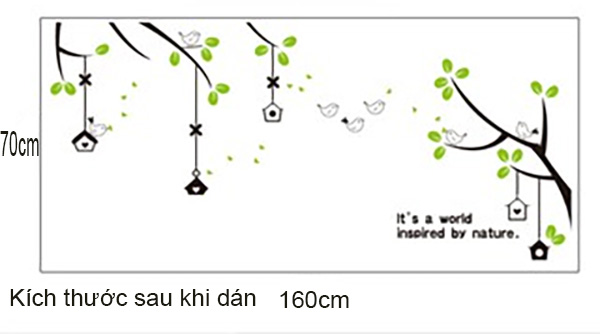 Decal Trang Trí Nhánh Cây Xanh