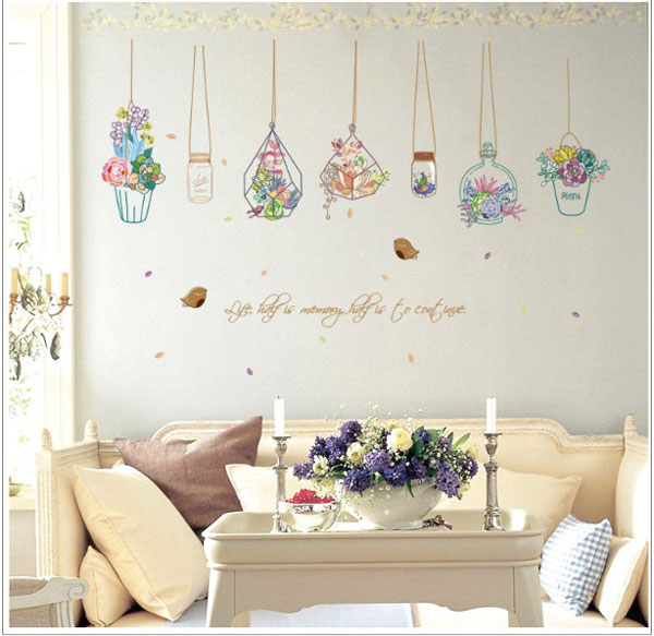 Decal Trang Trí Nhiều Chậu Hoa 2