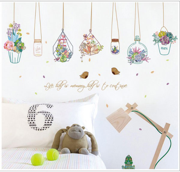 Decal Trang Trí Nhiều Chậu Hoa 2