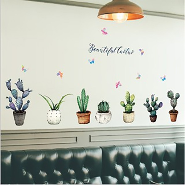 Decal Trang Trí Nhiều Chậu Xương Rồng 2